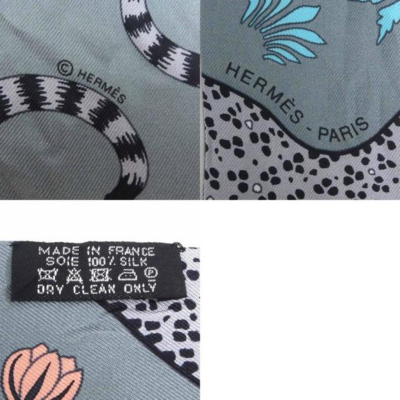 HERMES Scarf Muffler Twilly Silk Gray/Multicolor Women's - Picture 5 of 5
